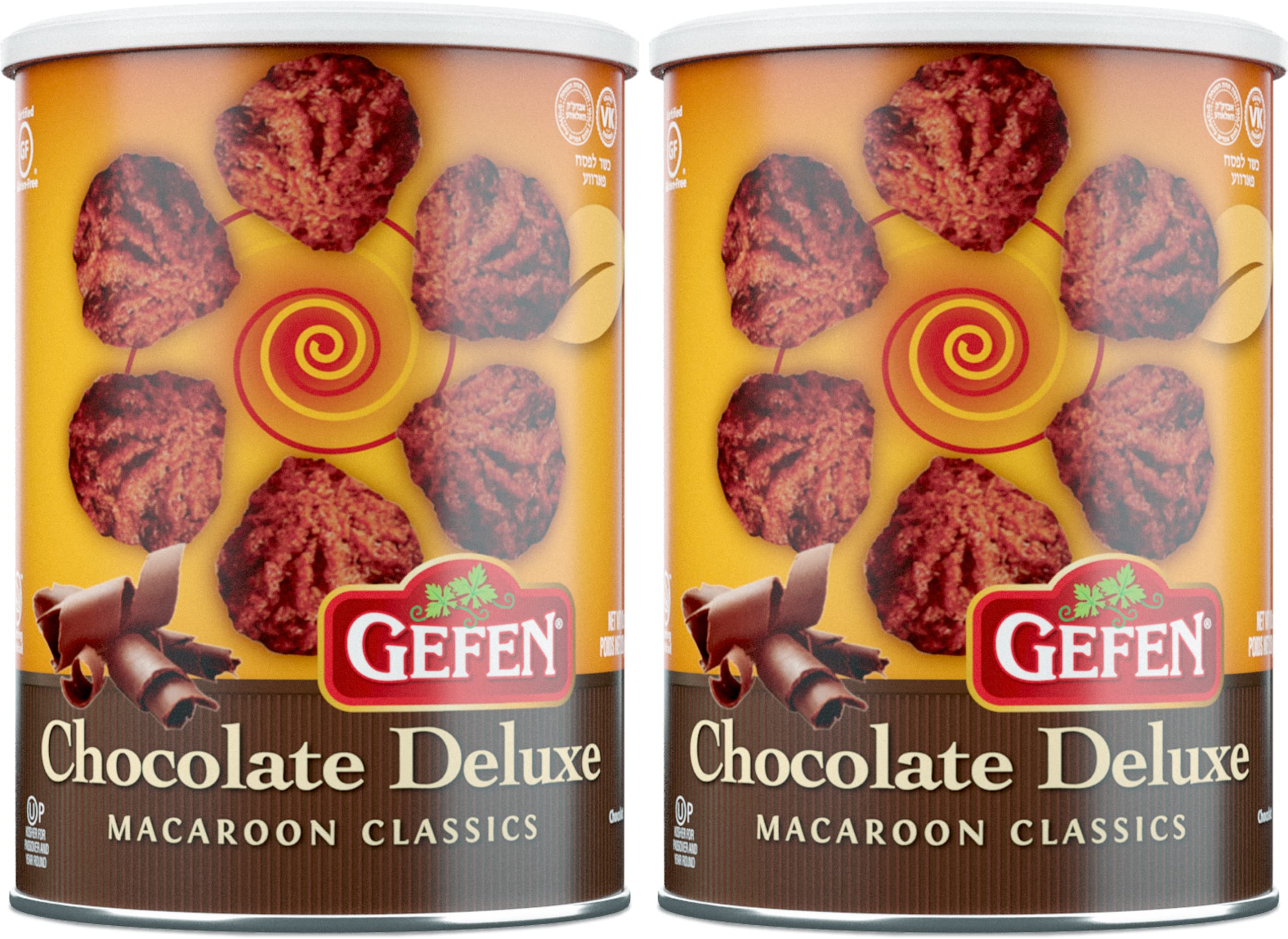 Gefen Chocolate Macaroons, 10 Ounce (2 Pack) | Gluten Free, Kosher Certified, Resealable Container for Freshness | Perfect for Passover Desserts, Holiday Gifts & Snacking
