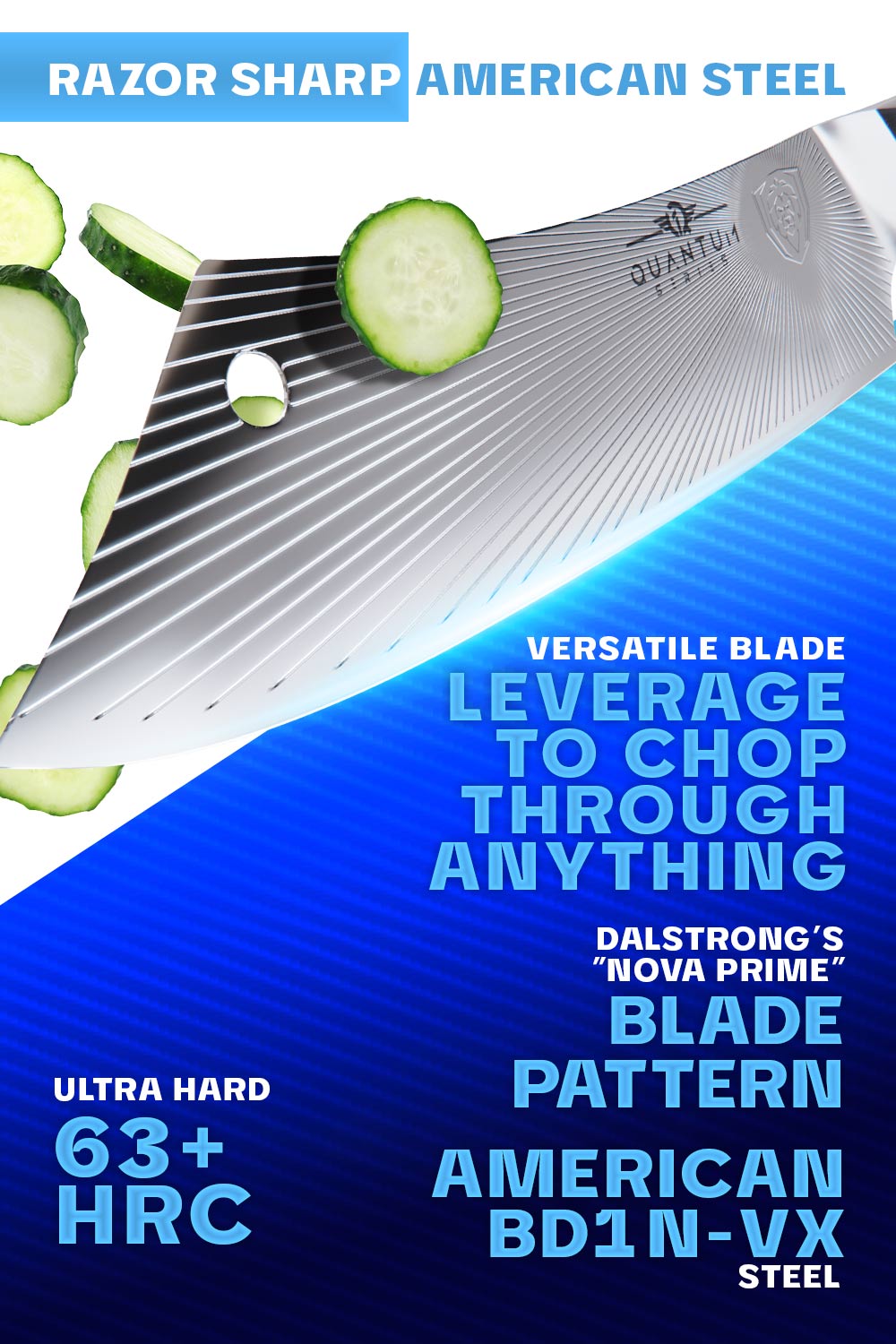 Dalstrong Crixus Quantum 1 Series 8-inch Chef & Cleaver Hybrid Knife - Professional Kitchen Knife for Slicing, Chopping & Meat Cutting
