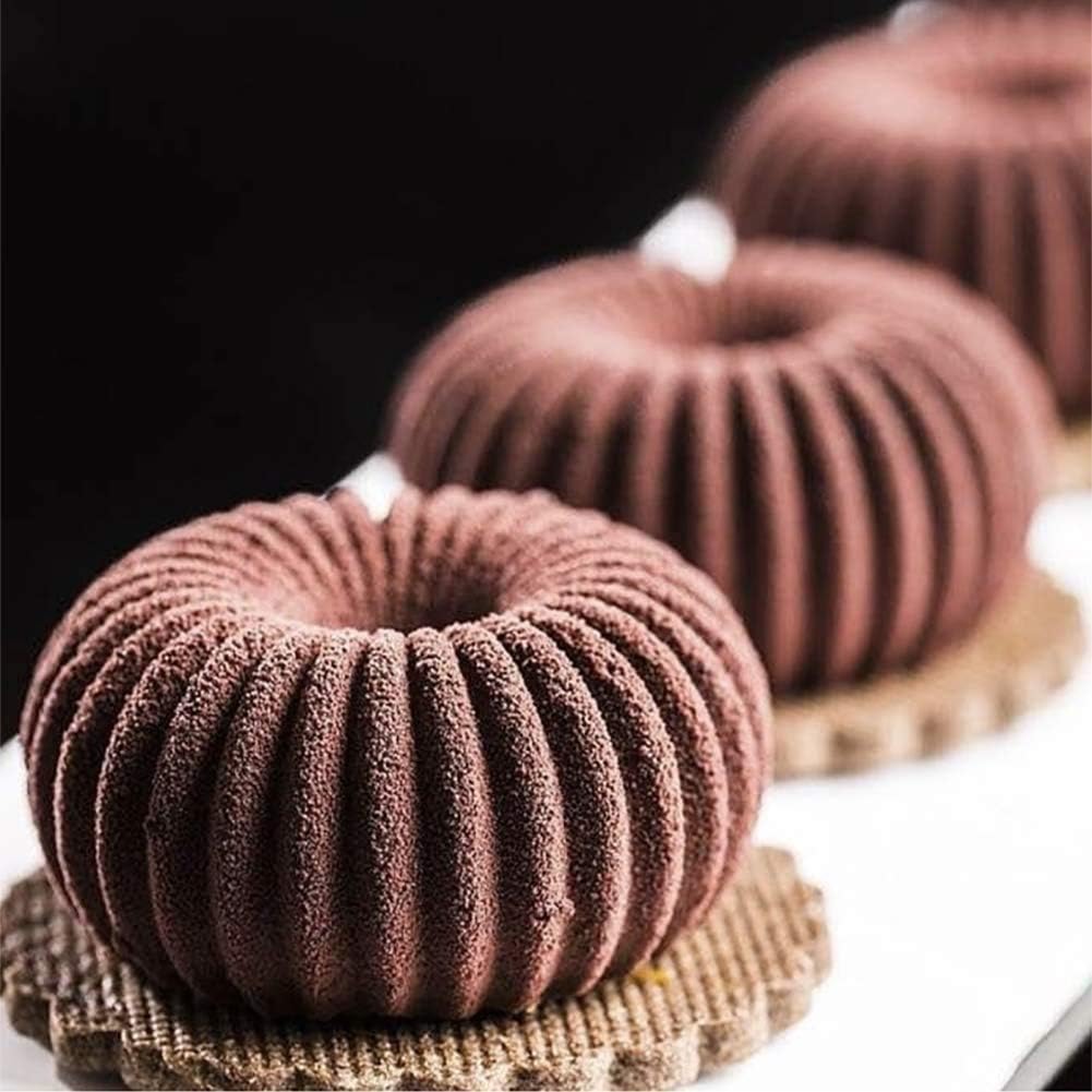 Premium 3D Silicone Baking Molds Set - 6-Cavity Donut Shape for Mousse Cake, Pastry, Truffle, Pudding, Jelly & Cheesecake | Reusable & Non-Stick Dessert Molds for Home Bakers & Professional Chefs | Perfect for Birthday Parties, Tea Time & Holiday Treats