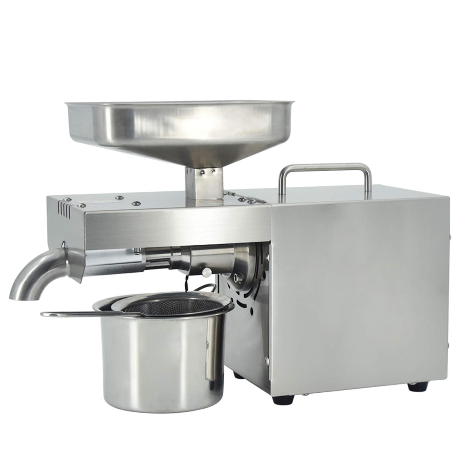 Stainless Steel Automatic Cold Oil Press Machine for Peanut, Coconut & Sesame Seeds - Home Oil Extractor for Healthy Cooking & DIY Beauty Products