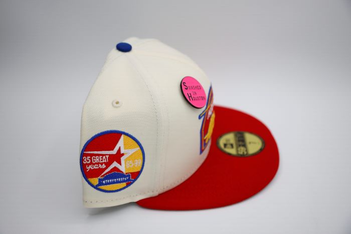 New Era Houston Astros 35th Anniversary 59Fifty Fitted Cap - Chrome/Scarlet - Official MLB Baseball Hat for Fans & Collectors - Perfect for Games, Tailgating & Streetwear Fashion
