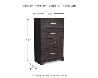 Belachime 5-Drawer Chest Dresser for Bedroom - Solid Wood Storage Organizer with Metal Handles, Perfect for Clothes, Toys & Home Organization
