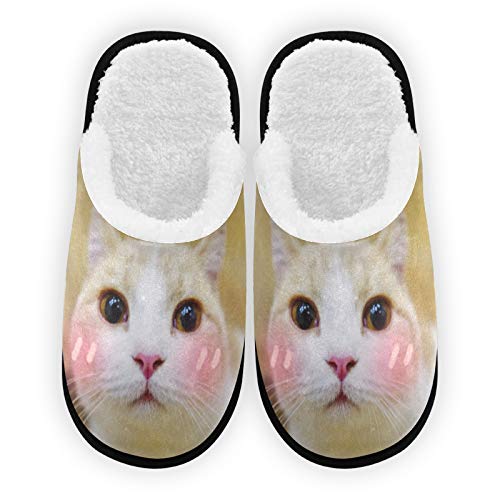 Cozy Plush Lined Cat Slippers for Men & Women - Warm Coral Fleece House Shoes for Indoor, Outdoor & Spa Use - Perfect Gift for Pet Lovers