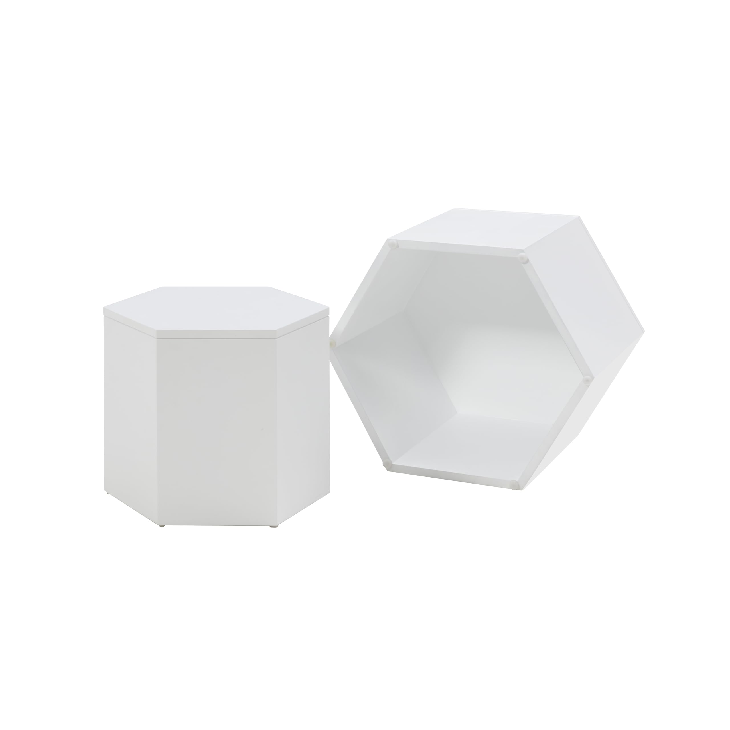 Hexagon Nesting Coffee Table Set of 2 - Modern 19