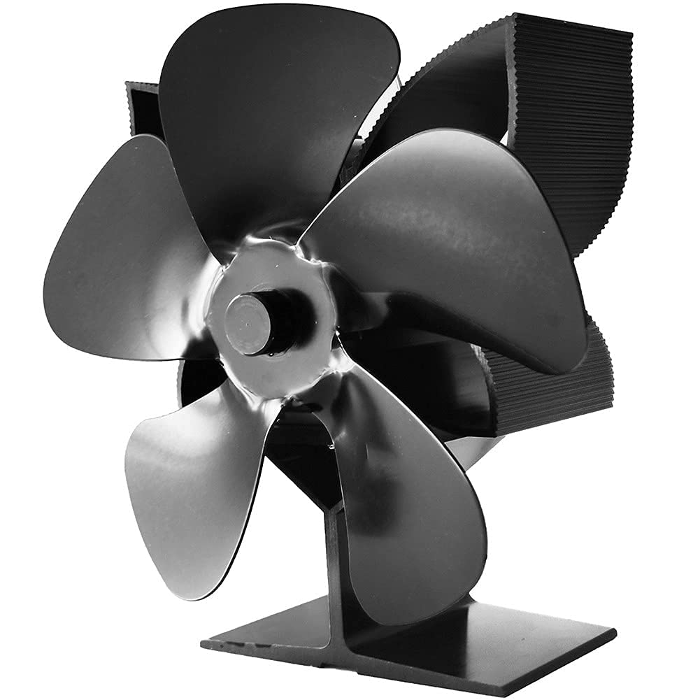 5-Blade Fireplace Fan for Wood Stove - Silent Heat Powered Stove Top Fan, No Battery or Electricity Needed - Efficient Heat Distribution for Wood Burner, Log Burner & Fireplace - Perfect for Cozy Winter Nights & Energy Savings