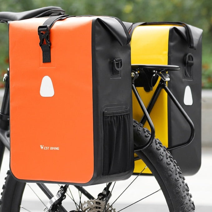 Waterproof Expandable Bike Pannier Bag 12-15L - PVC Rear Bicycle Carrier with Quick Release for MTB & Commuting - Perfect for Cycling, Hiking & Outdoor Adventures