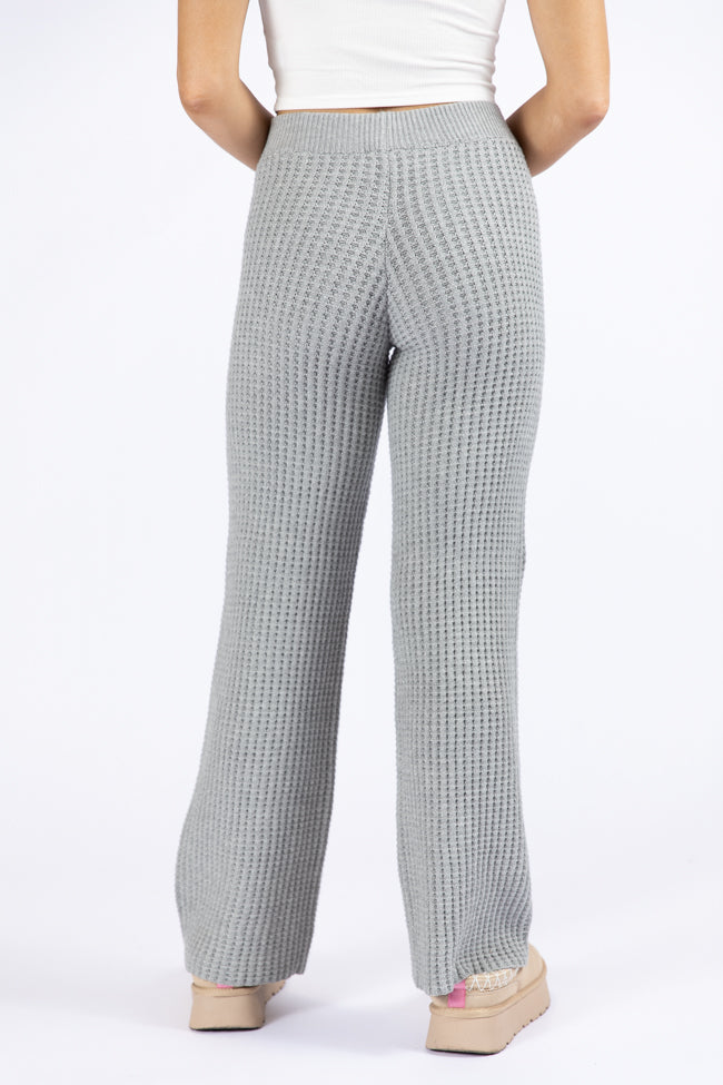 Charcoal Thermal Waffle Knit Pants for Men & Women - Soft Winter Lounge Pants, Cozy Fleece-Lined Sweatpants - Perfect for Home, Lounging, and Cold Weather Comfort