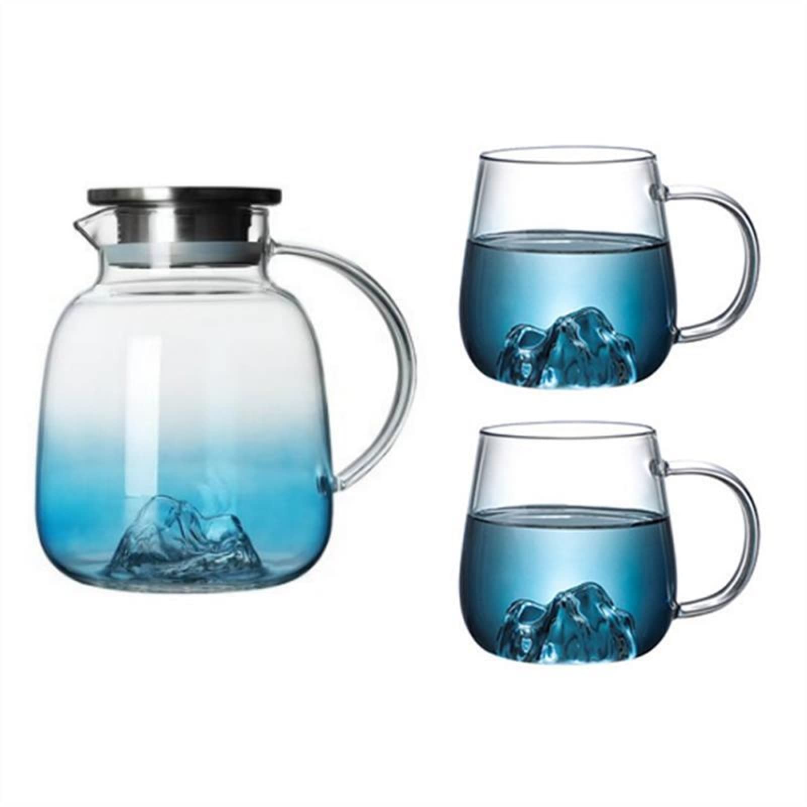 Spacmirrors Glass Water Carafe with Cup - 1.5L Heat-Resistant & Heatable Pitcher for Lemonade, Iced Tea, Juice - Perfect for Parties, Office, and Home Use