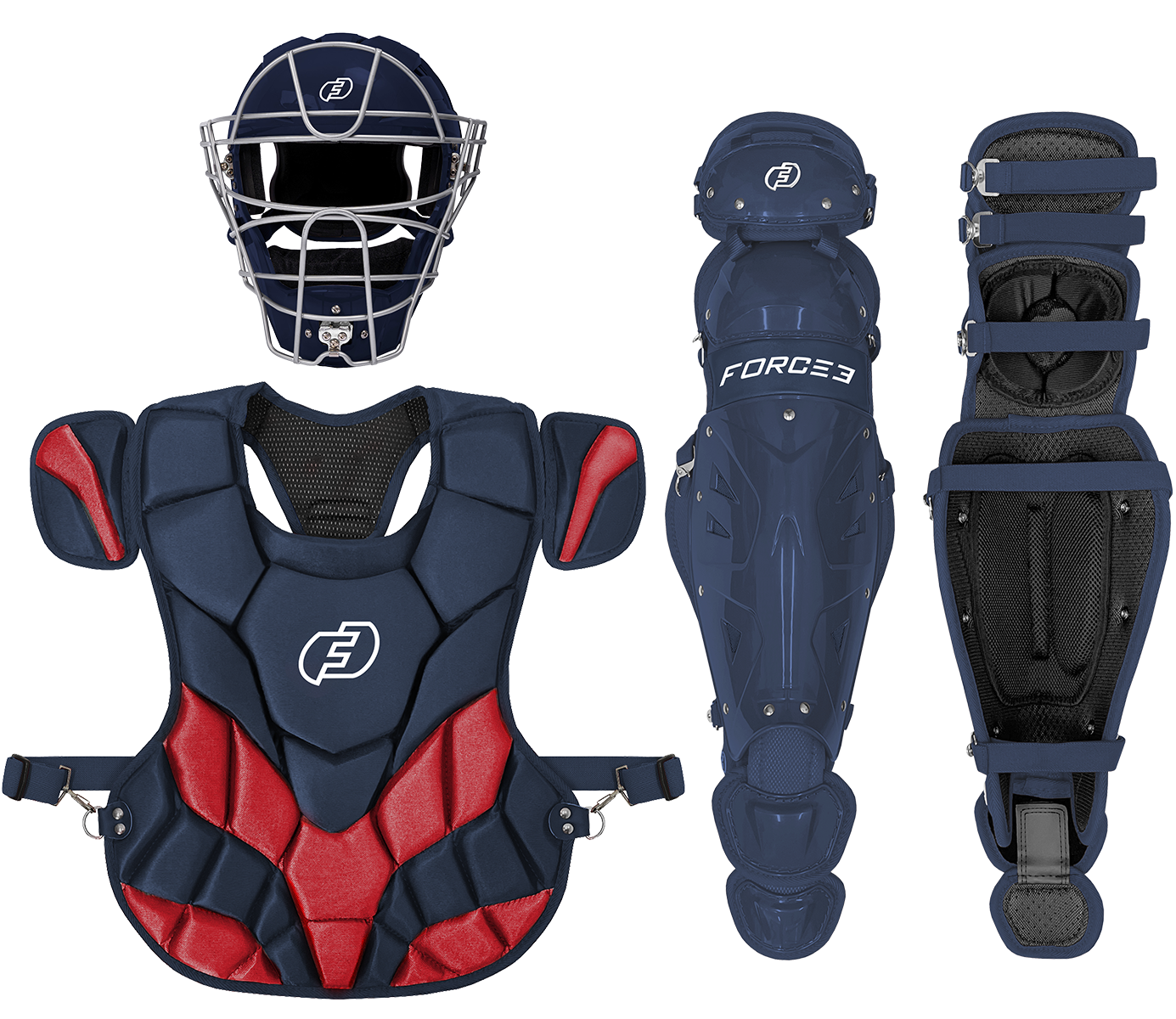 FORCE3 Defender Catcher's Helmet Set for Baseball & Softball | NOCSAE Certified Adult Catcher Gear (Ages 16+) | Perfect for Game Day & Training Sessions