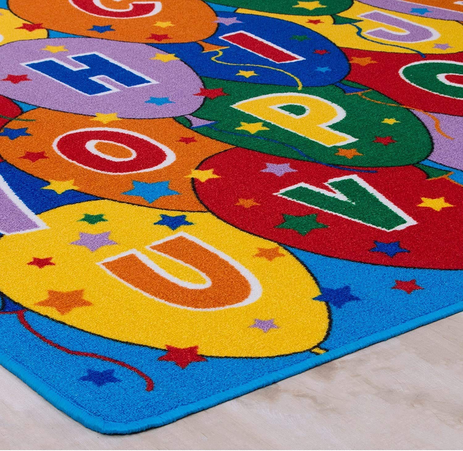 **Alphabet Balloons Baby Play Mat - 8x10 Feet Non-Slip Educational Rug for Crawling, Learning & Room Decor - Perfect for Nursery, Playroom & Toddler Safe Flooring**