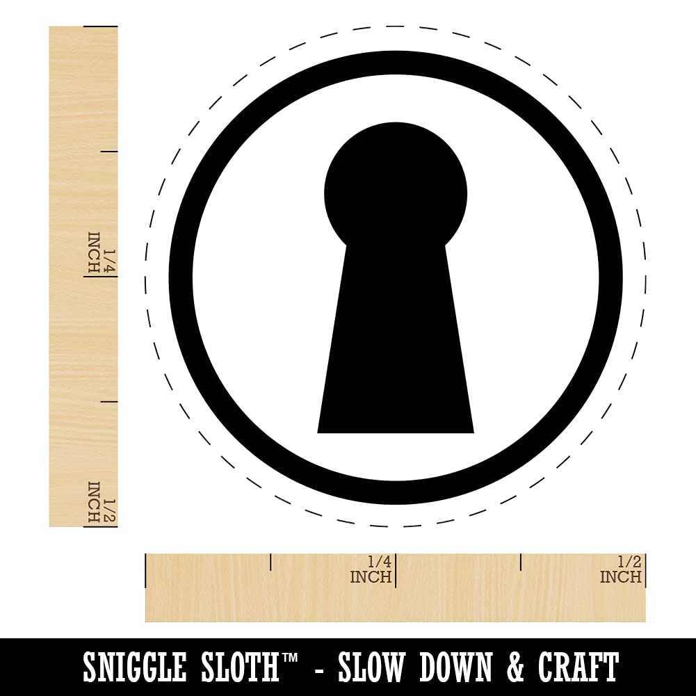 Keyhole Symbol Self-Inking Rubber Stamp - 1/2 Inch Mini Stamp with Blue Ink for Crafting, Planners, Scrapbooking & DIY Projects - Perfect for Journaling, Card Making & Office Use
