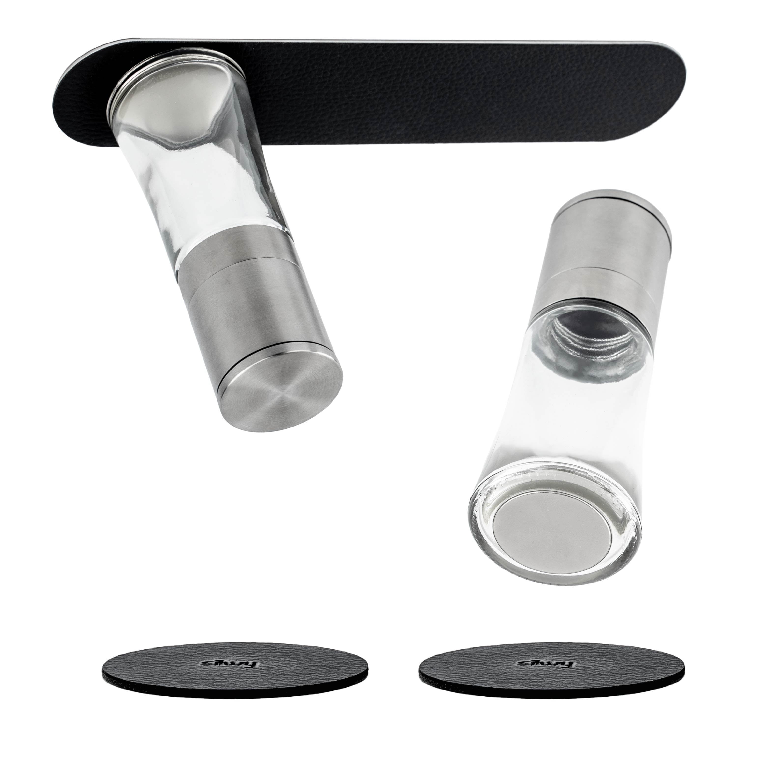 Premium Magnetic Spice Grinder Set with Mounting Bar - Perfect for Kitchen, Camping & Travel Spice Storage