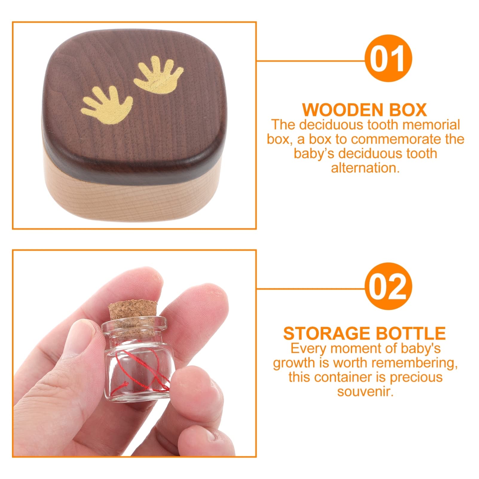ifundom 2 Pack Deciduous Teeth Keepsake Box - Wooden Baby Tooth Storage Case for First Lost Teeth, Tooth Fairy Gifts & Childhood Memories Preservation (Perfect for Parents & Kids)