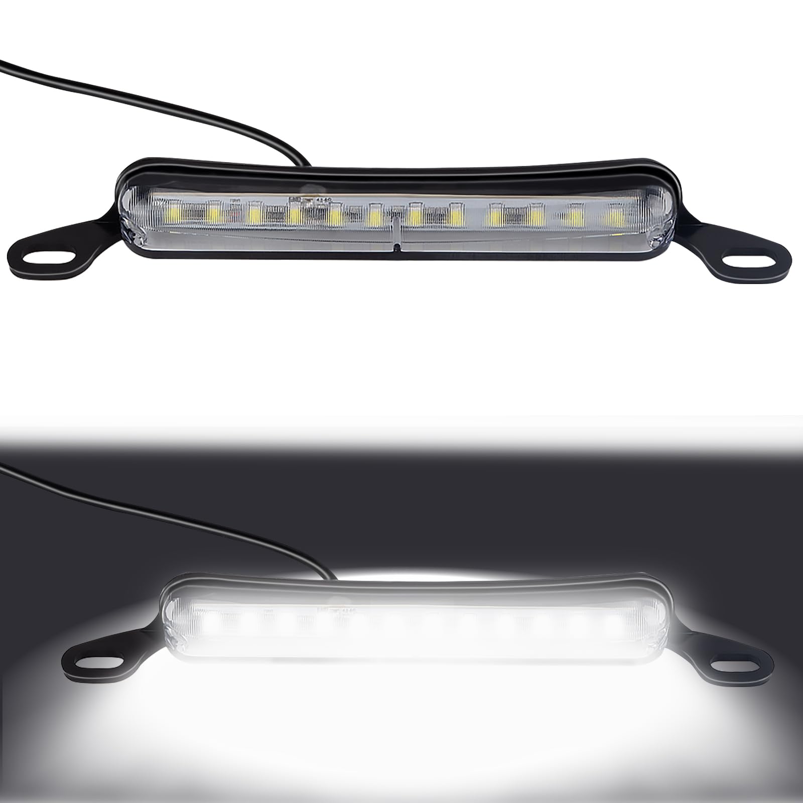 Universal 12V DC LED License Plate Light - Waterproof Tag Lamp Assembly Replacement for Car, Trailer, UTV, ATV, Truck, RV & Boat (White) - Perfect for Nighttime Visibility & Vehicle Safety