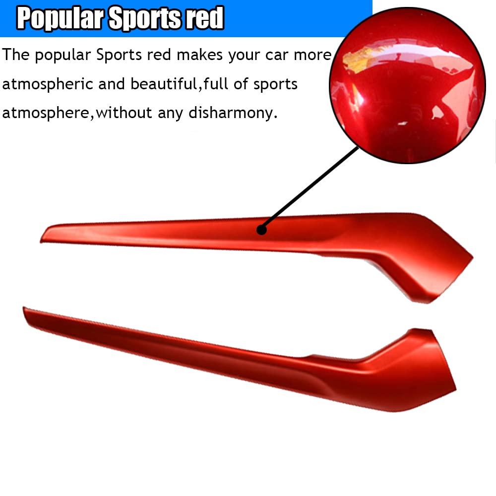 Custom ABS Gear Shift Knob & Console Panel Trims for 2022-2023 Honda Civic 11th Gen - 2PCS Red Interior Accessories Set - Perfect for Car Enthusiasts & DIY Upgrades