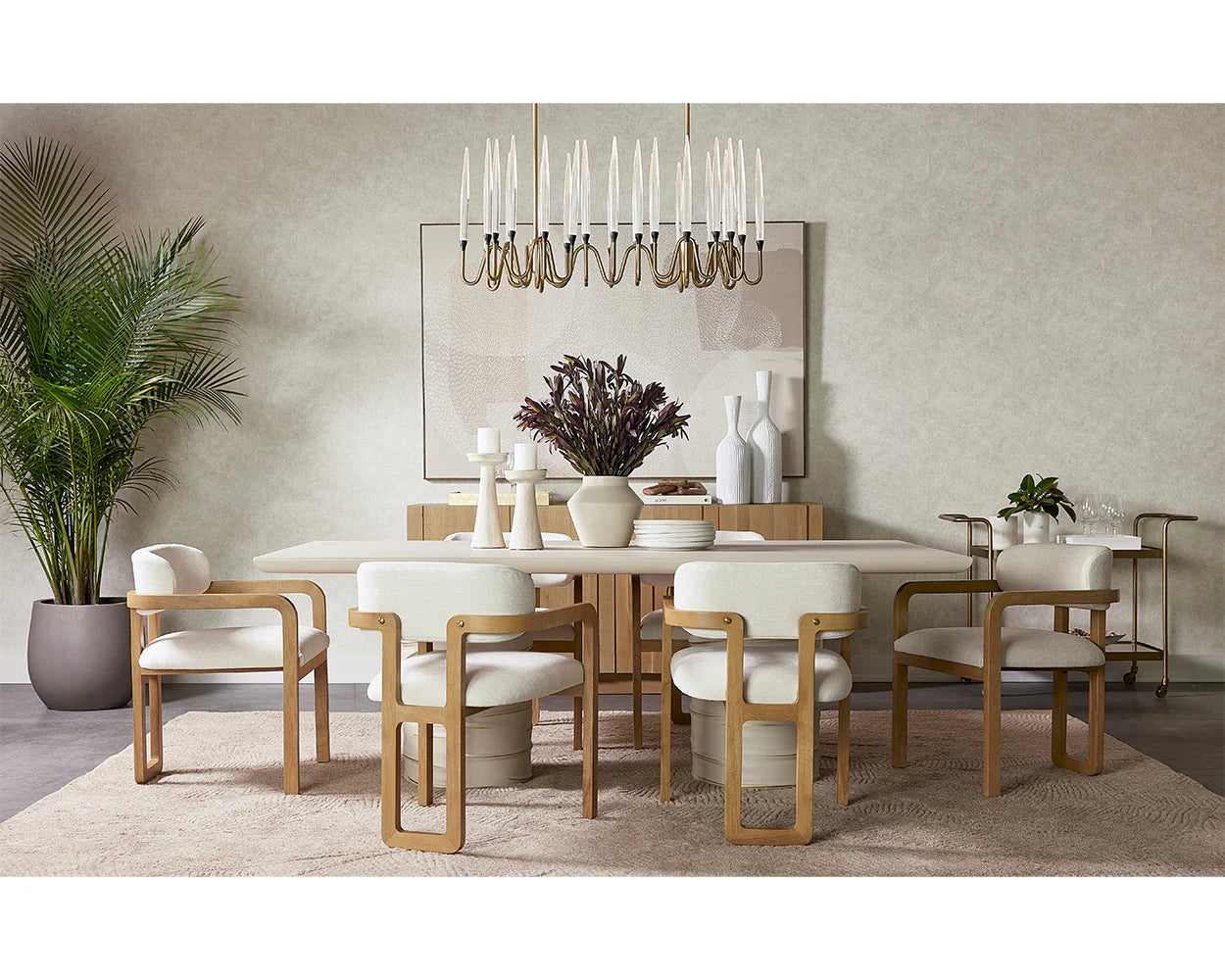Alanya 84-inch Rectangular Dining Table - Modern Farmhouse Style for Dining Room, Kitchen, and Entertaining
