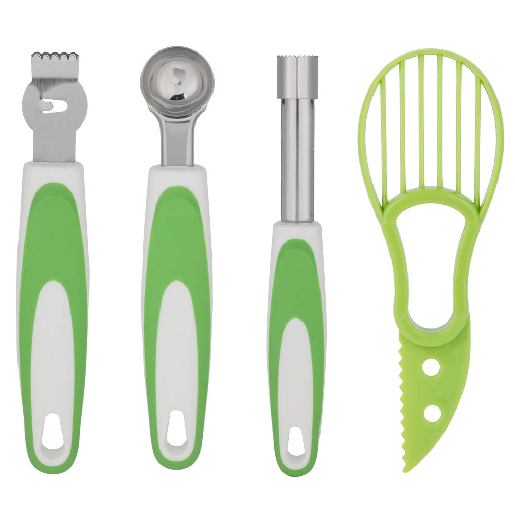 Premium 4-Piece Kitchen Gadget Set - Includes Core Device, Scoop & Lemon Zester - Essential Tools for Fruit Prep, Baking & Cooking - Perfect for Home Chefs & Professional Kitchens