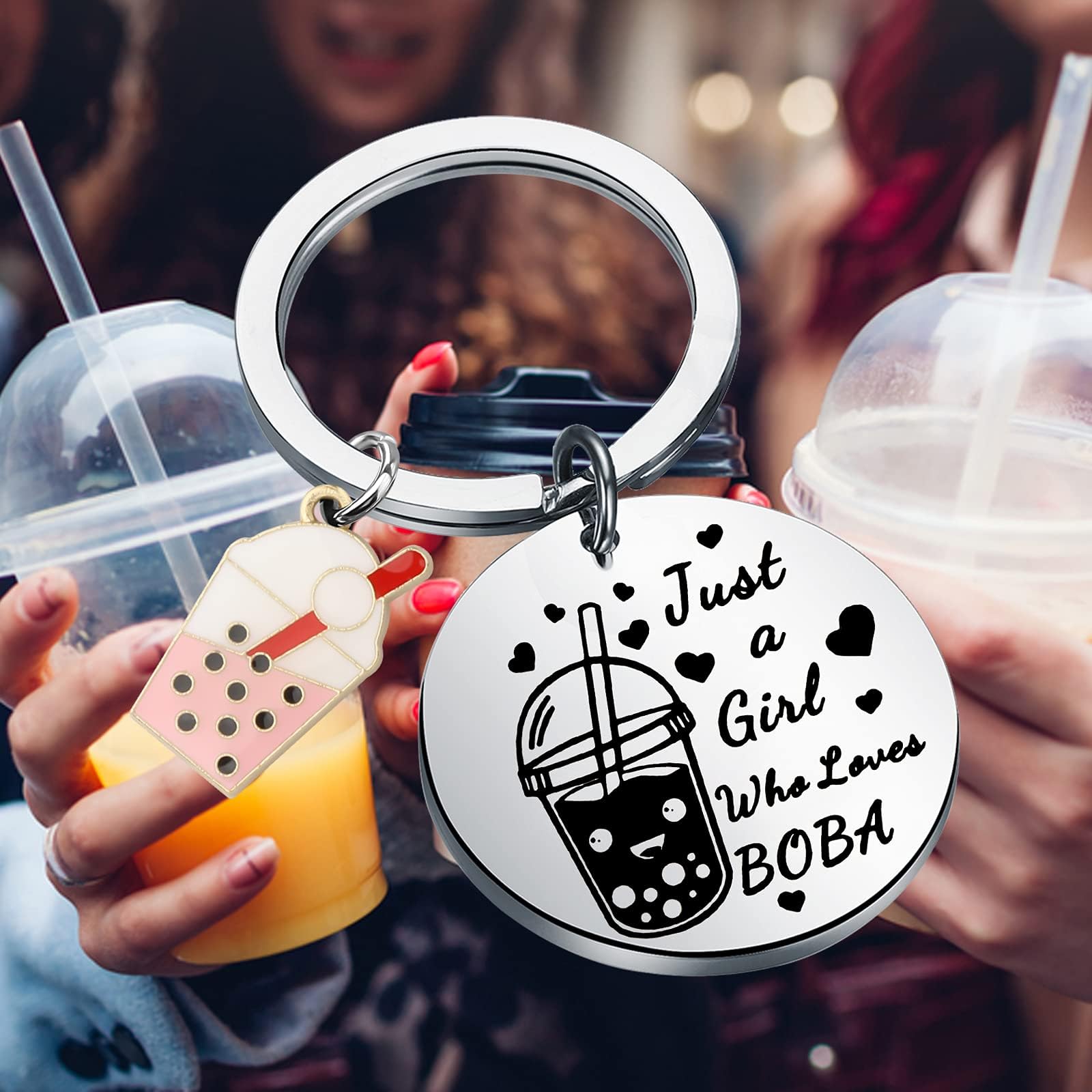 MYOSPARK Bubble Tea Keychain - Cute Milk Tea Jewelry Gift for Bubble Tea Lovers, Girls & Women - Perfect for Keyrings, Bags, Gifts & Bubble Tea Enthusiast Accessories