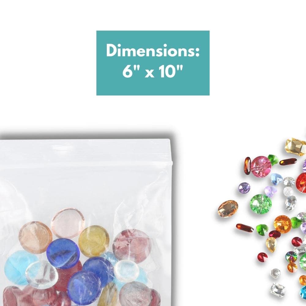 PSBM 6x10 Inch Clear Reclosable Zipper Bags - 4000 Pack of 2 Mil Durable Poly Plastic Storage Bags | Perfect for Organizing Small Parts, Crafts, Jewelry & Office Supplies | Lightweight & Secure Zip Closure for Home, Workshop & Business Use