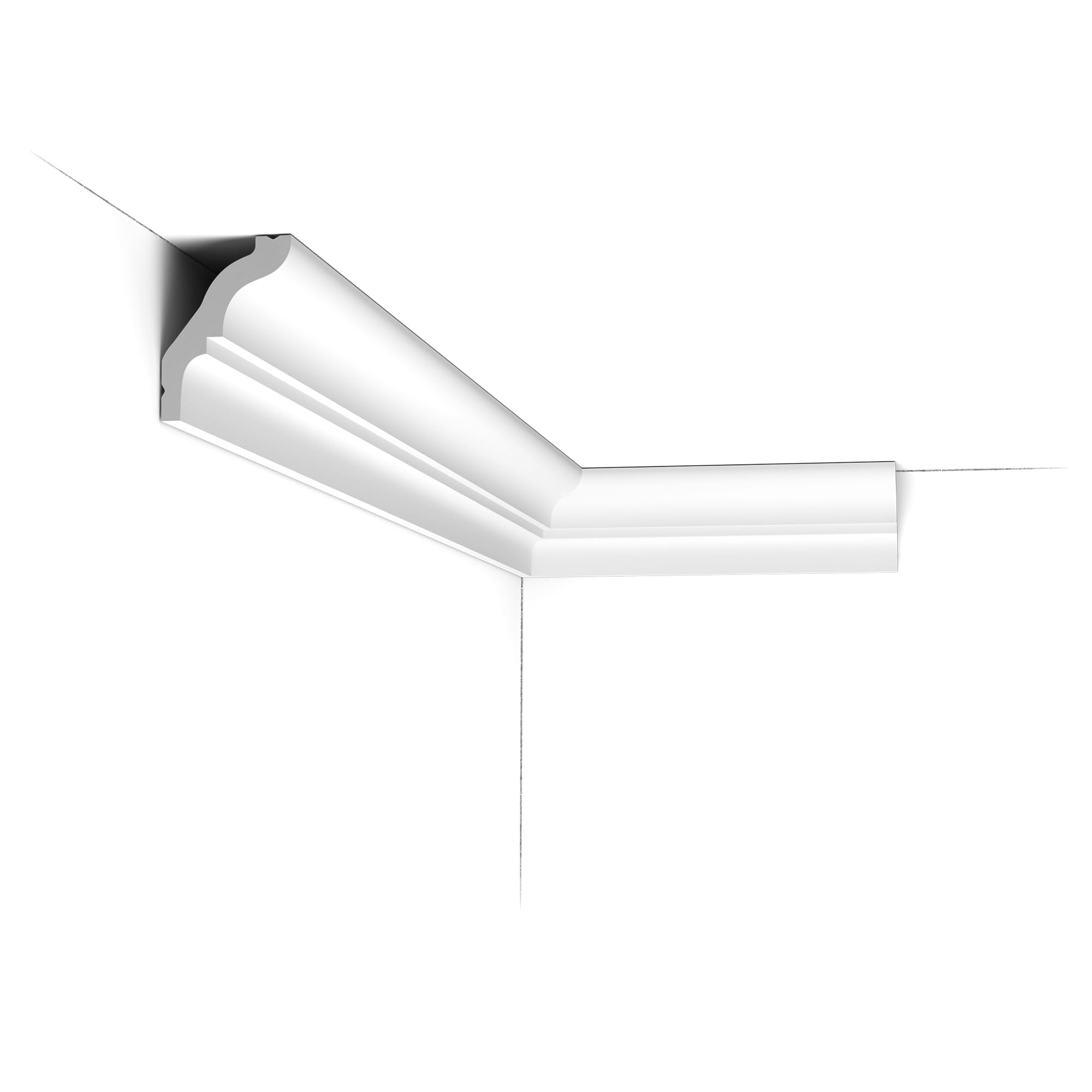 Orac Decor CX112 High Impact Polystyrene Crown Moulding - Primed White, 2-5/8in x 78in (10 Pack) - Perfect for Home Renovation, Ceiling Trim & Interior Decoration
