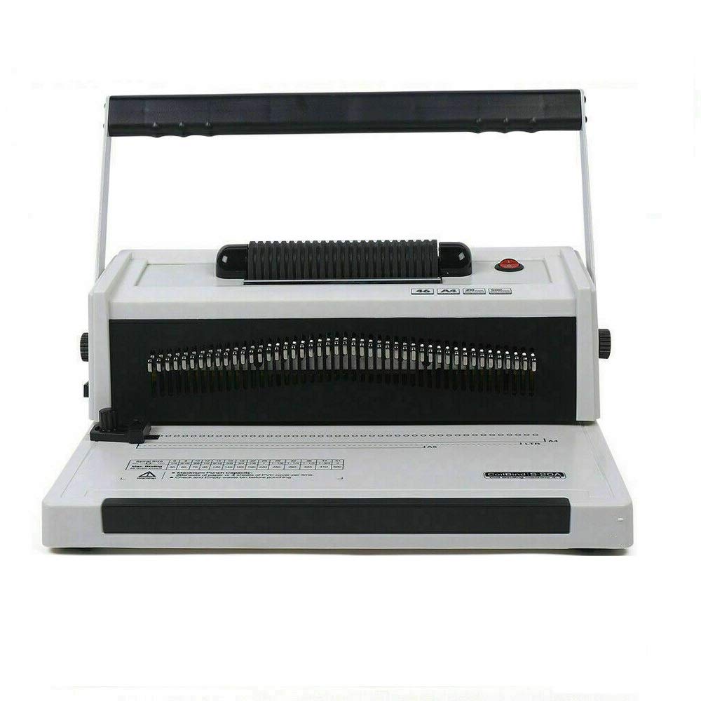 LOYALHEARTDY 46-Hole Manual Spiral Binding Machine with Electric Metal Roller - Professional Book & Document Binder for Office, School, Presentations & Reports