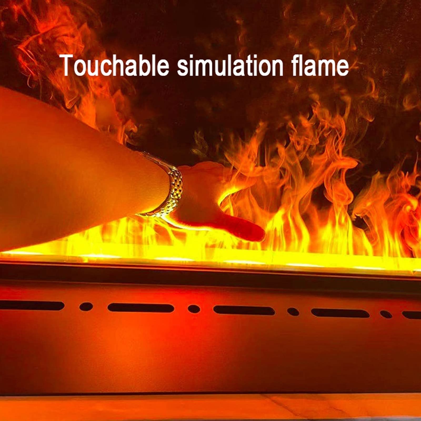 3D Water Vapor Electric Fireplace - Adjustable Flame Effect with Remote Control, Recessed Wall Mounted Fireplace Stove for Cozy Home & Office Ambience