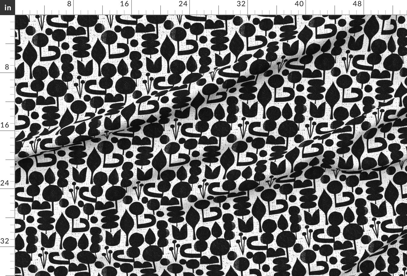 Premium Black & White Scandinavian Tree Print Minky Fabric by The Yard - Soft Plush Material for Sewing Baby Blankets, Quilt Backing & DIY Plush Toys - Neutral Nursery Decor & Cozy Home Textiles
