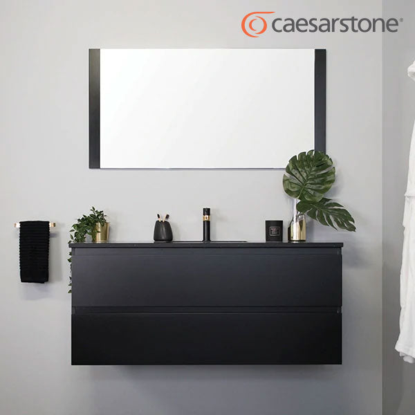 ADP Glacier Pro All Drawer Twin Vanity with Caesarstone Countertop - Modern Bathroom Vanity Set with Soft Close Drawers for Master Bath & Guest Bath Remodel