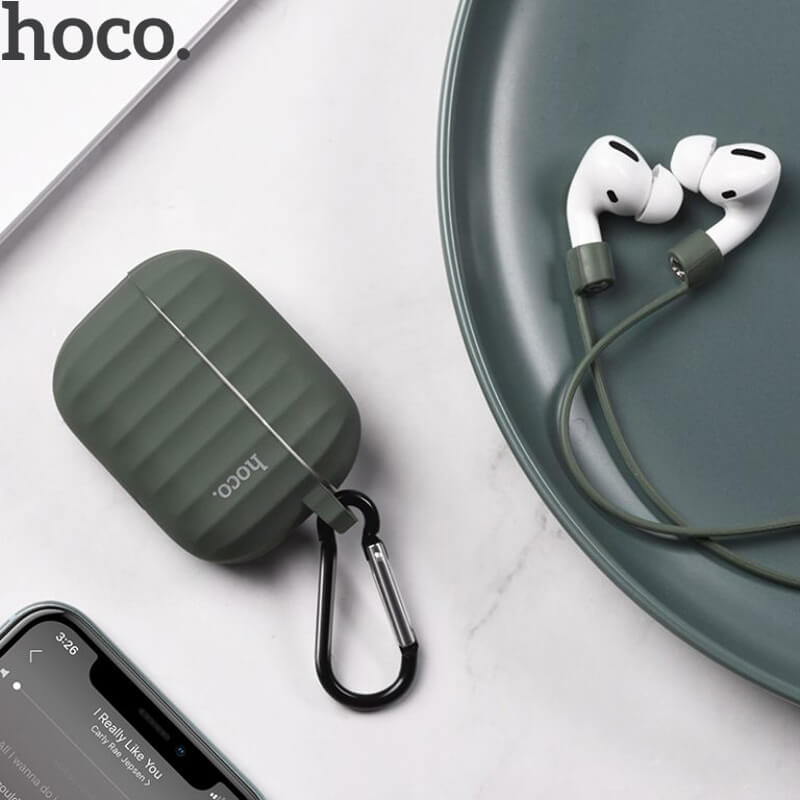 HOCO AirPods Pro Case - Premium Silicone Protective Cover for AirPods Pro (WB20 Fenix Series) | Shockproof & Anti-Scratch | Perfect for Gym, Travel & Daily Use