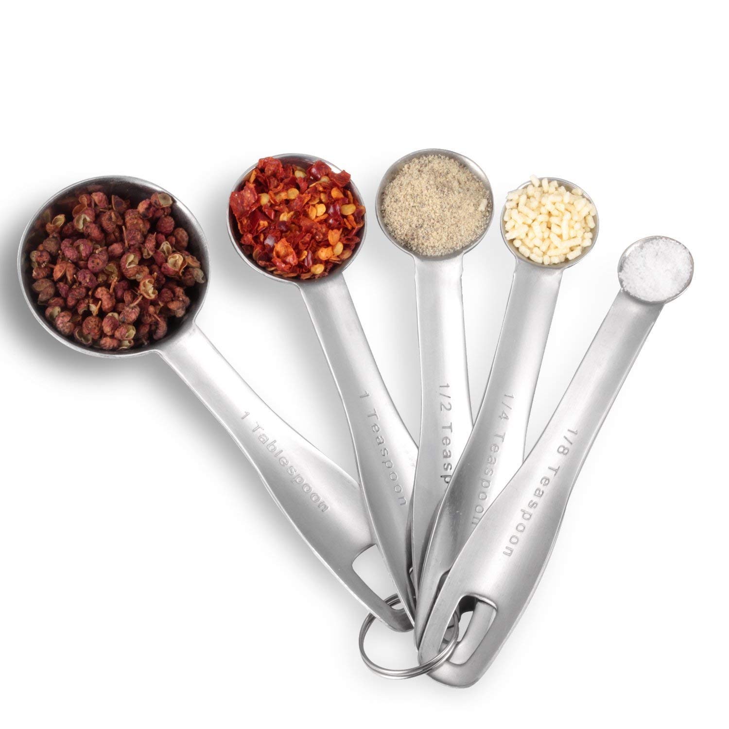 LISHONN Heavy Duty Stainless Steel Measuring Spoons and Cup Set - 8-Piece for Dry & Liquid Ingredients | Perfect for Baking, Cooking & Spice Storage | Dishwasher Safe Kitchen Essentials