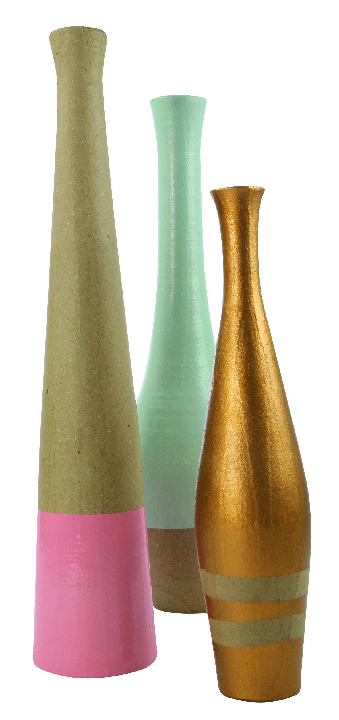 Handmade Mache Freesia Vase - 6x6x29.5cm Brown Decorative Flower Vase for Home, Office & Wedding Decor