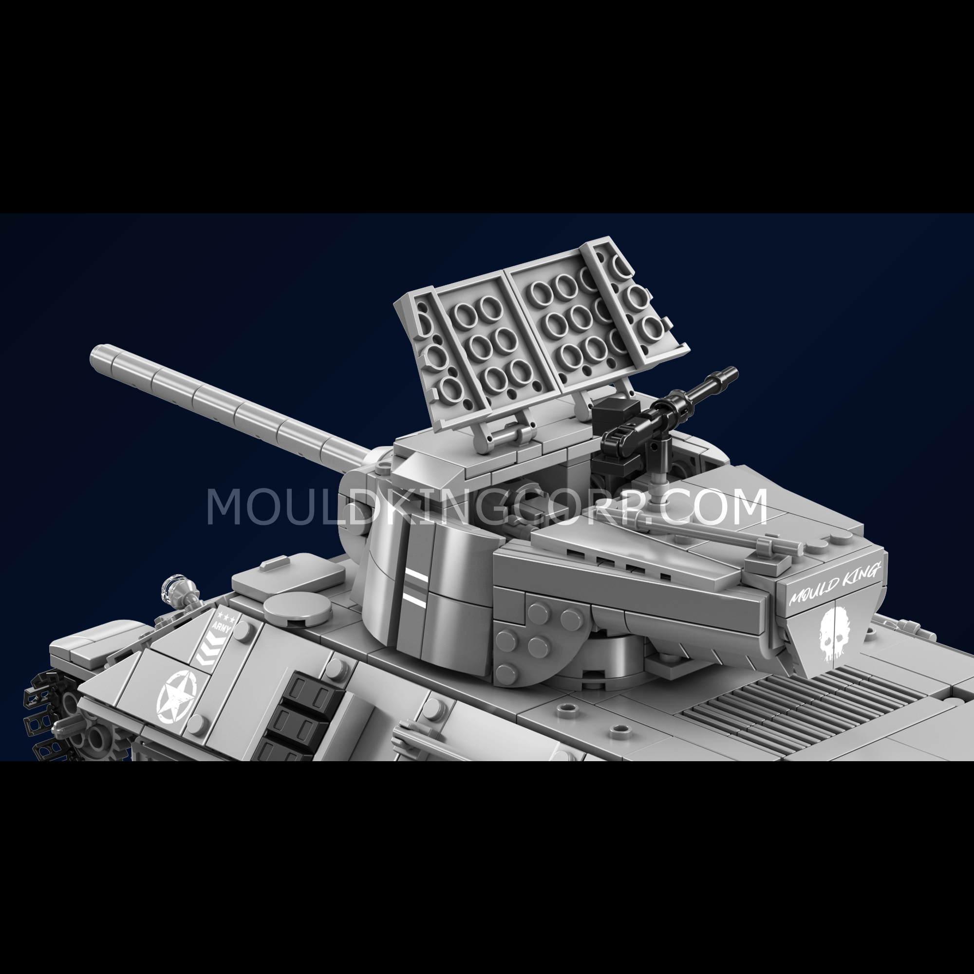 Mould King 20034 Pershing Heavy Tank Building Blocks Set - 1,057 Pieces Military Model Kit for Adults & Teens | Perfect for Collectors, Display & WW2 Historical Enthusiasts