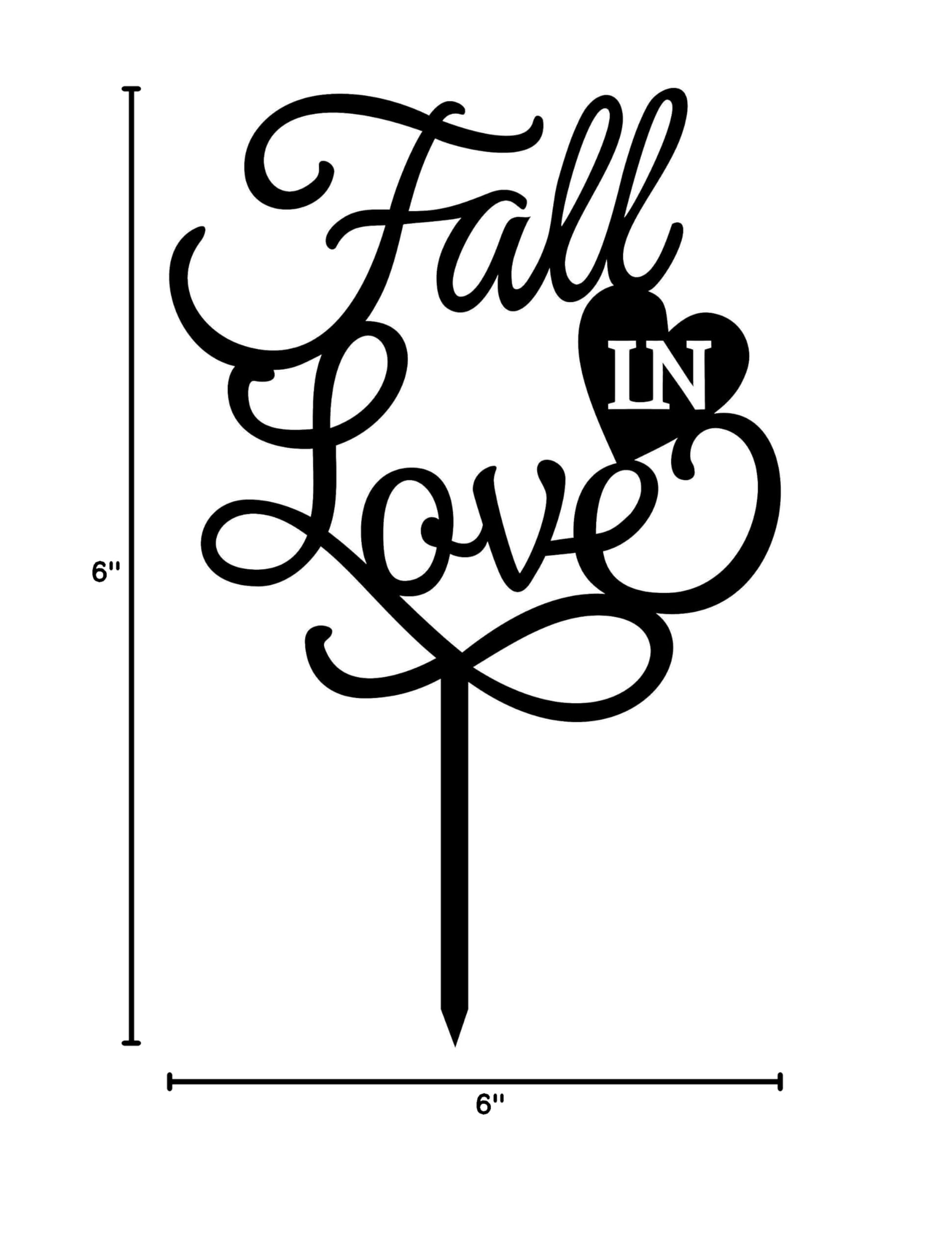 Personalized Fall in Love Wedding Cake Topper - Custom Orange Cake Decoration (6