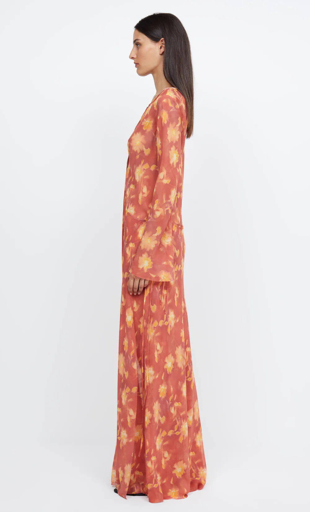 AZALEA WRAP LONG SLEEVE MAXI DRESS for Women - Flowy Boho Summer Beach Dress with Side Slits - Perfect for Vacations, Weddings & Date Nights