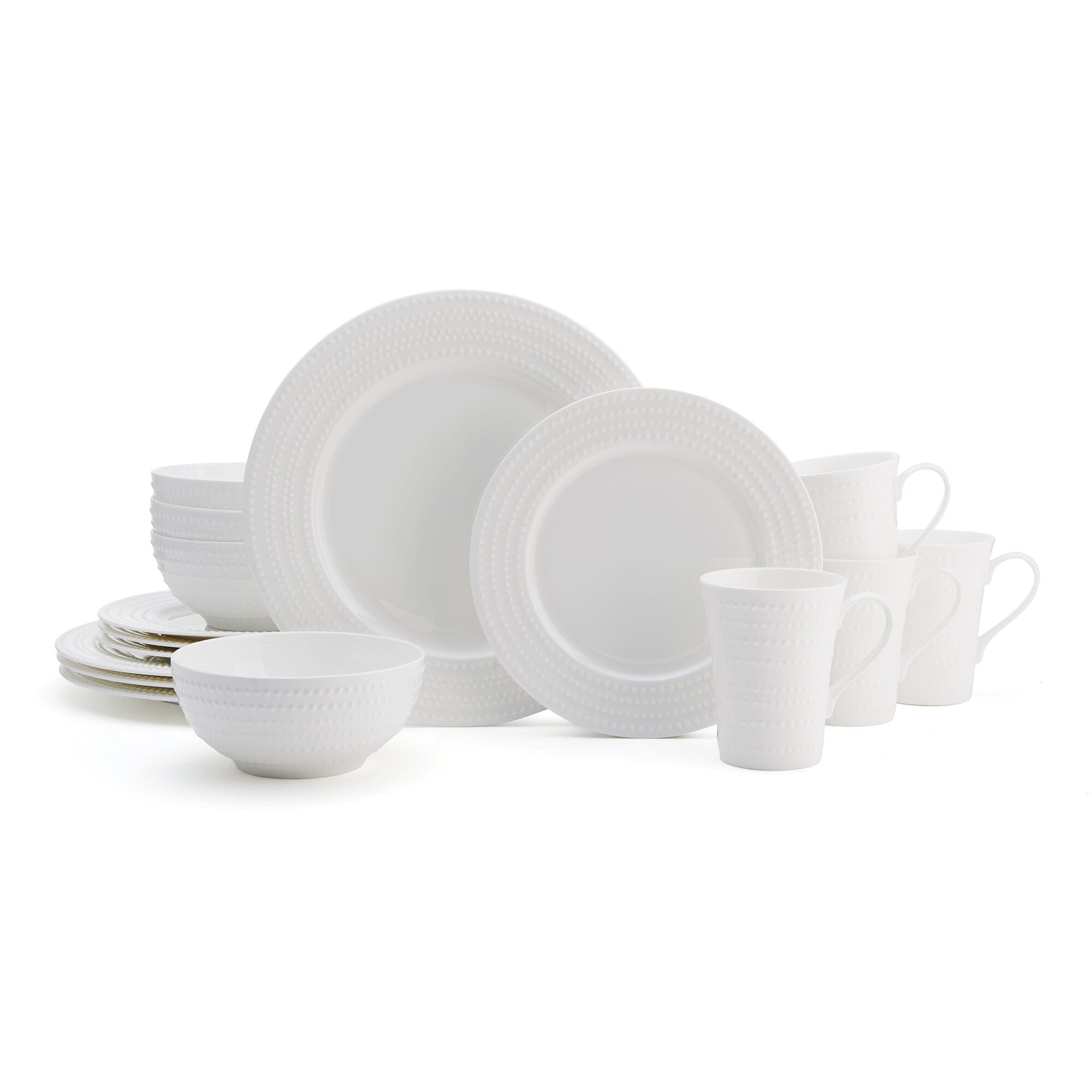 Nellie 16-Piece Dinnerware Set - Porcelain Plates, Bowls & Mugs - Elegant Dinner Set for Family Dining, Parties & Entertaining