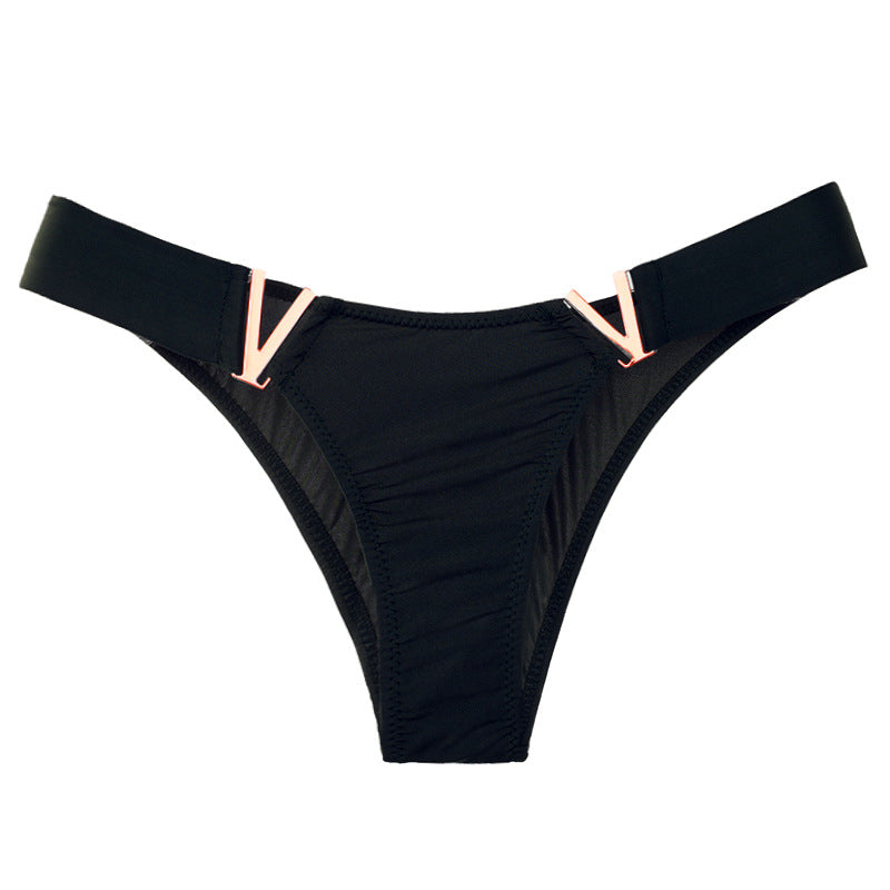 ZASUWA Women's V-Neck Solid Color Underwear - Comfortable & Breathable Panties for Daily Wear, Yoga, and Sleep