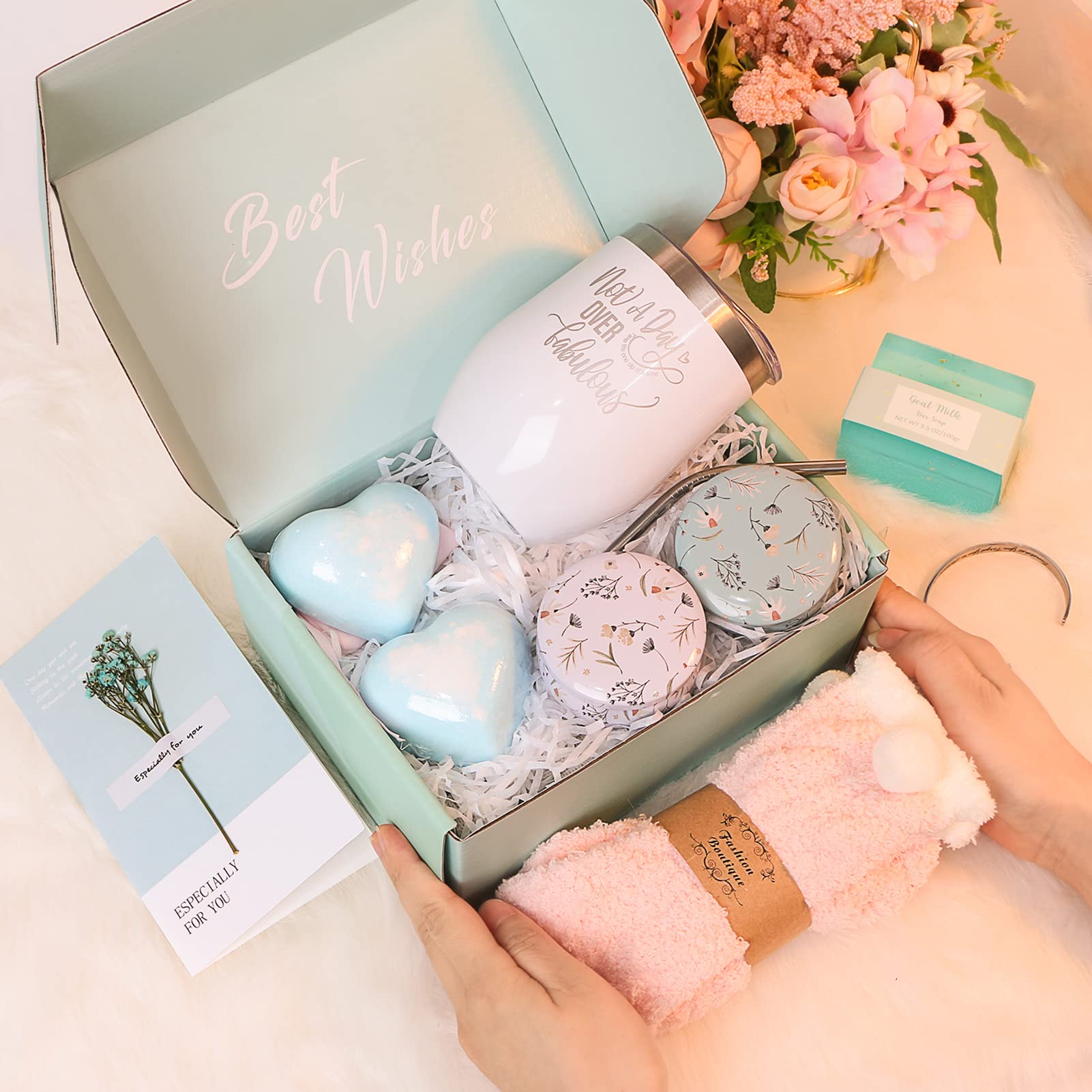 Unique Relaxing Spa Gift Baskets for Women - Perfect Birthday, Mother's Day, Anniversary Gifts for Mom, Wife, Girlfriend, Sister & Grandma | Luxury Self-Care & Pampering Gift Set for Her