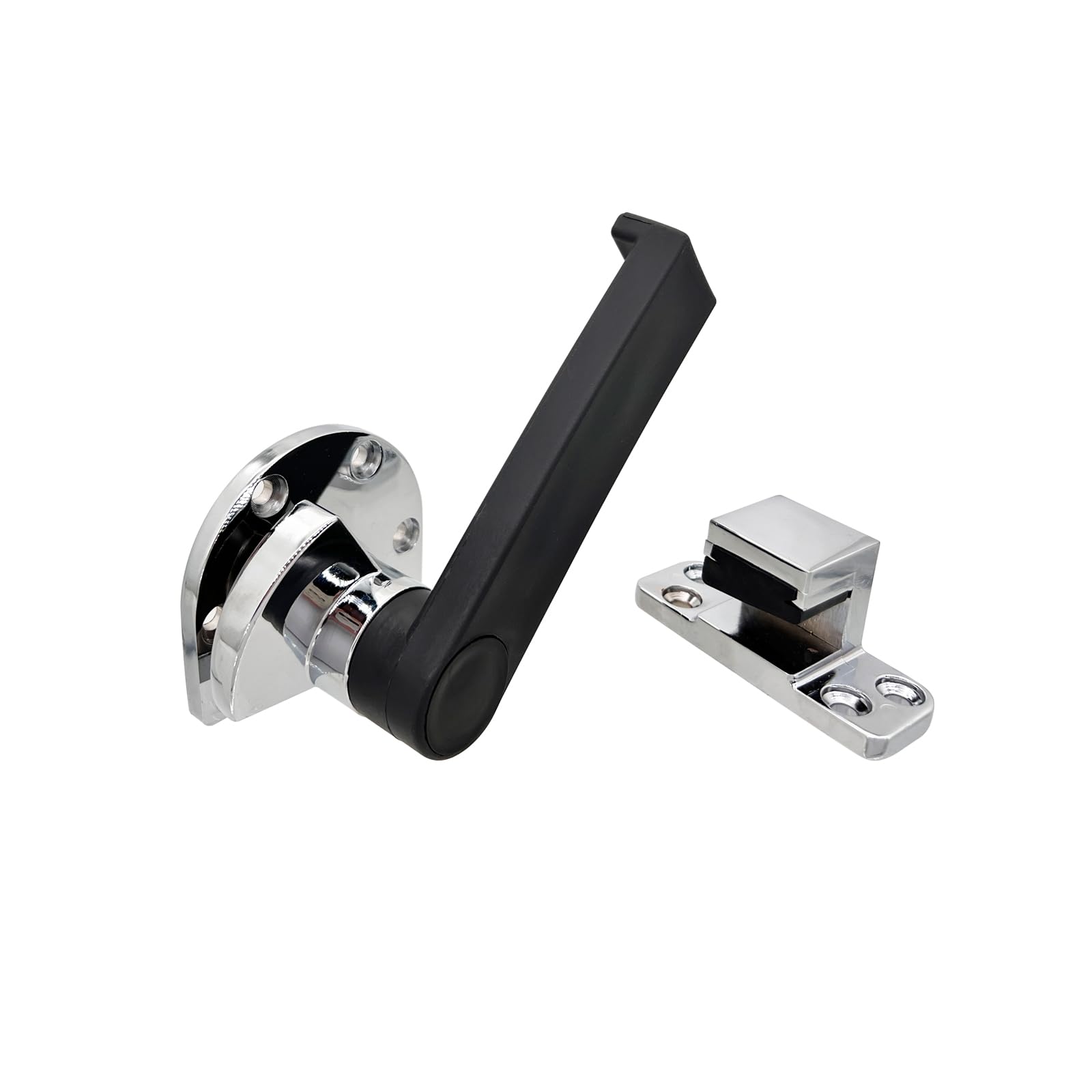 **Heavy-Duty Industrial Oven Freezer Black Handle Lock Latch Assembly - Silver Tone (Large) - Airtight Door Seal for Commercial Kitchens, Restaurants & Food Storage**