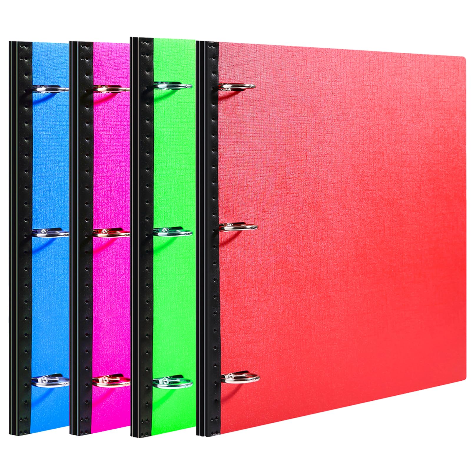 WOT I 0.75 Inch 3-Ring Binder Set of 4 - Expandable Spine Flexible Binders for School, Office & Home - Holds 160 Sheets 8.5x11 Paper in 4 Bright Colors - Perfect for Organizing Documents, Notes & Projects