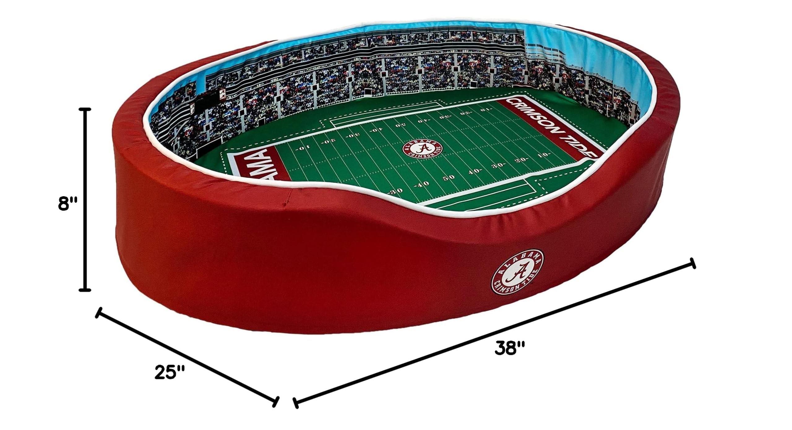 StadiumSpot Oval Dog Bed - Large Size for Big Dogs, Comfortable Pet Bed with Removable Washable Cover - Perfect for Home, Crate, or Travel Use