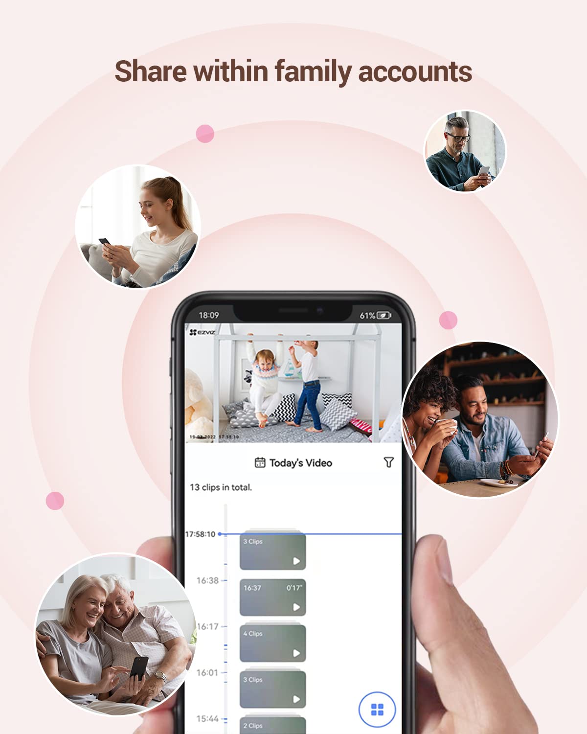 EZVIZ BM1 Bear Wireless Baby Monitor with Crying Detection & Auto-Play Soothing Music - Indoor Security Camera with Two-Way Audio, Baby Activity Tracking & Data Privacy Protection - Perfect for Nursery, Bedroom & Home Security Monitoring