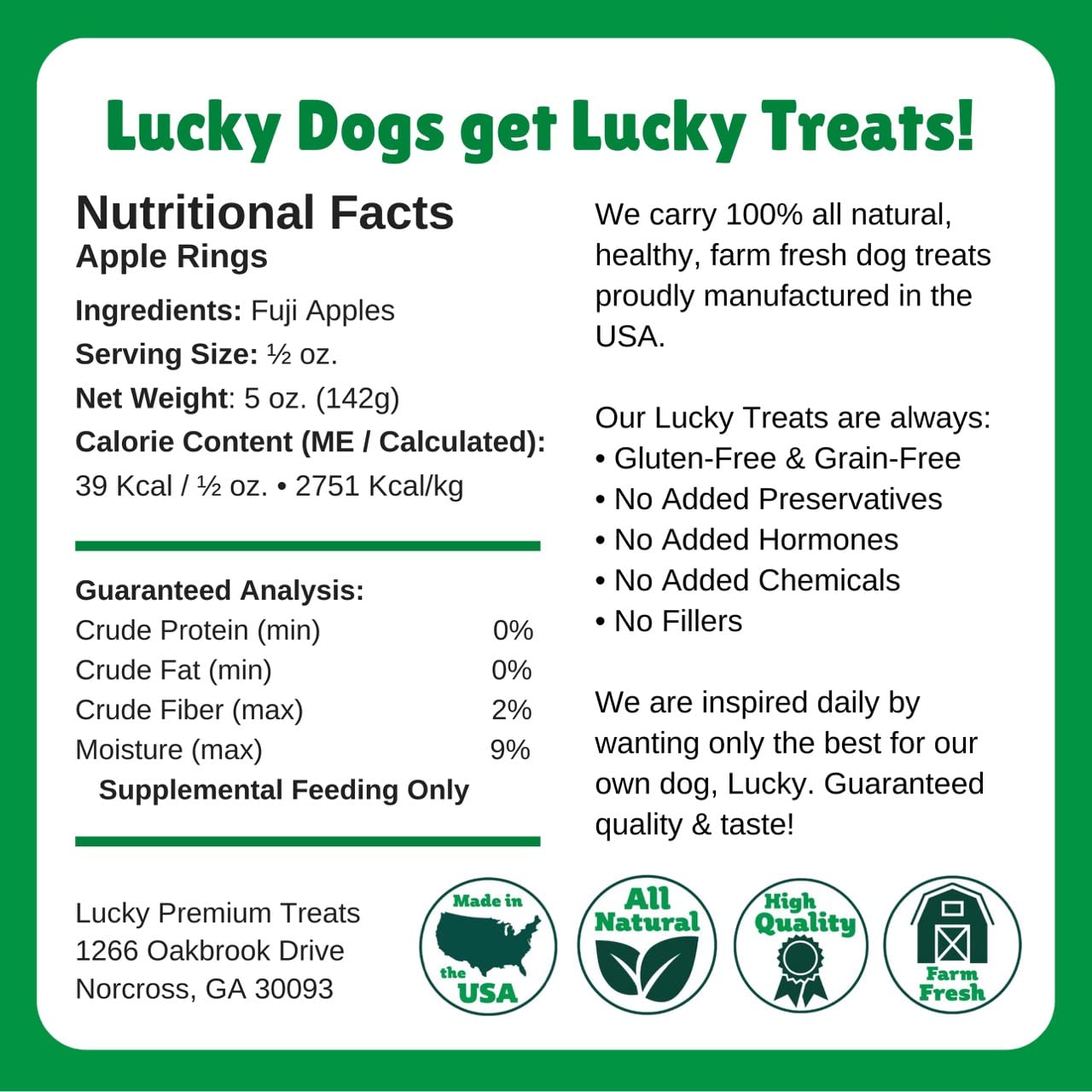 Premium Thin & Crispy All-Natural Apple Rings Dog Treats – Vegetarian, Real Fruit, 5 oz – Healthy Snacks for Training, Rewards & Dental Care