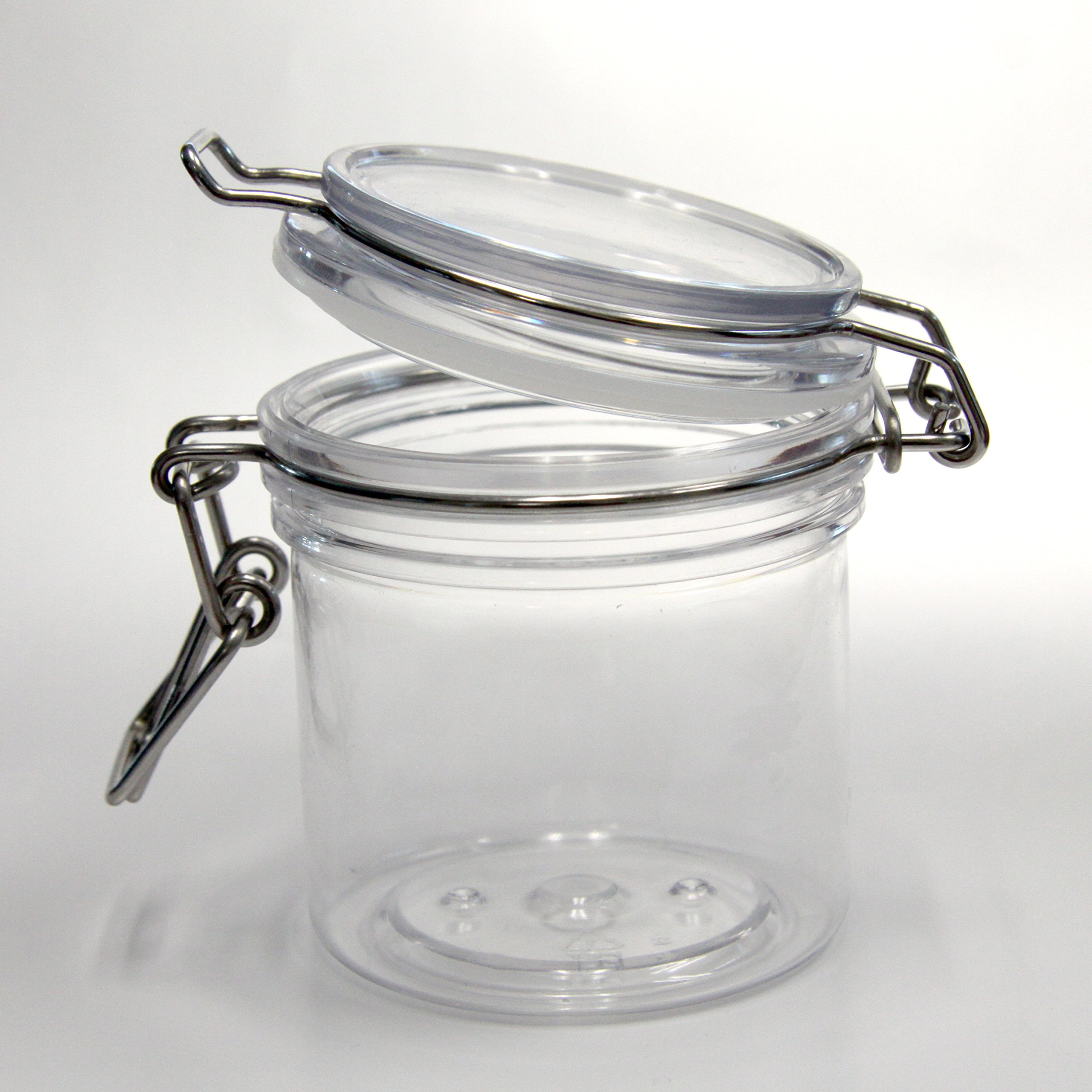 **400ml (12 Oz) Clear Acrylic Storage Jars with Locking Mason Lids – Airtight PET Plastic Kilner-Style Canisters for Kitchen, Pantry & Crafts (Pack of 4) – Perfect for Spices, Coffee, Tea & DIY Organizing**
