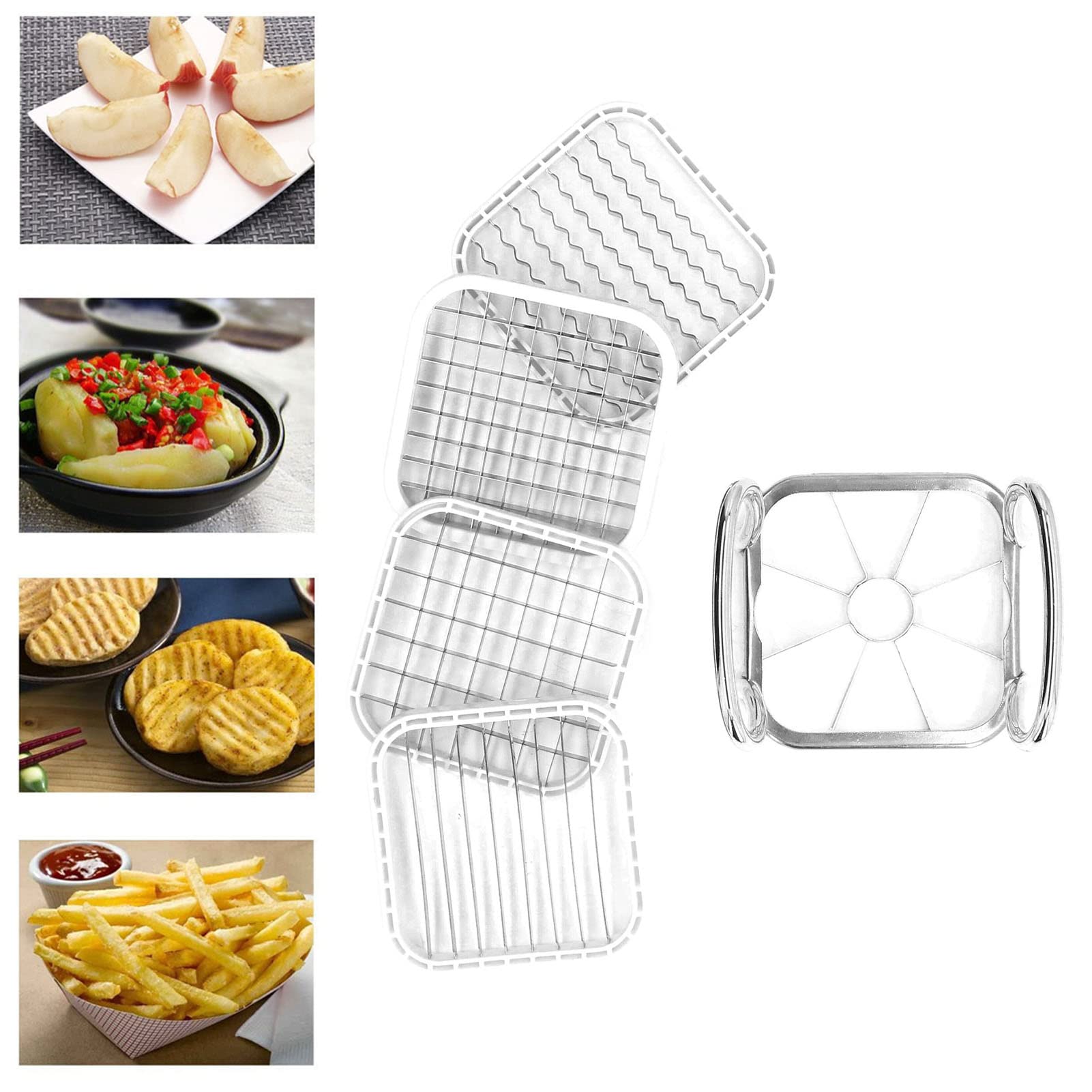 5-in-1 French Fry Cutter & Vegetable Slicer - Perfect for Potatoes, Pears, Onions | Multi-Purpose Kitchen Tool for Healthy Snacks, Meal Prep & Party Platters