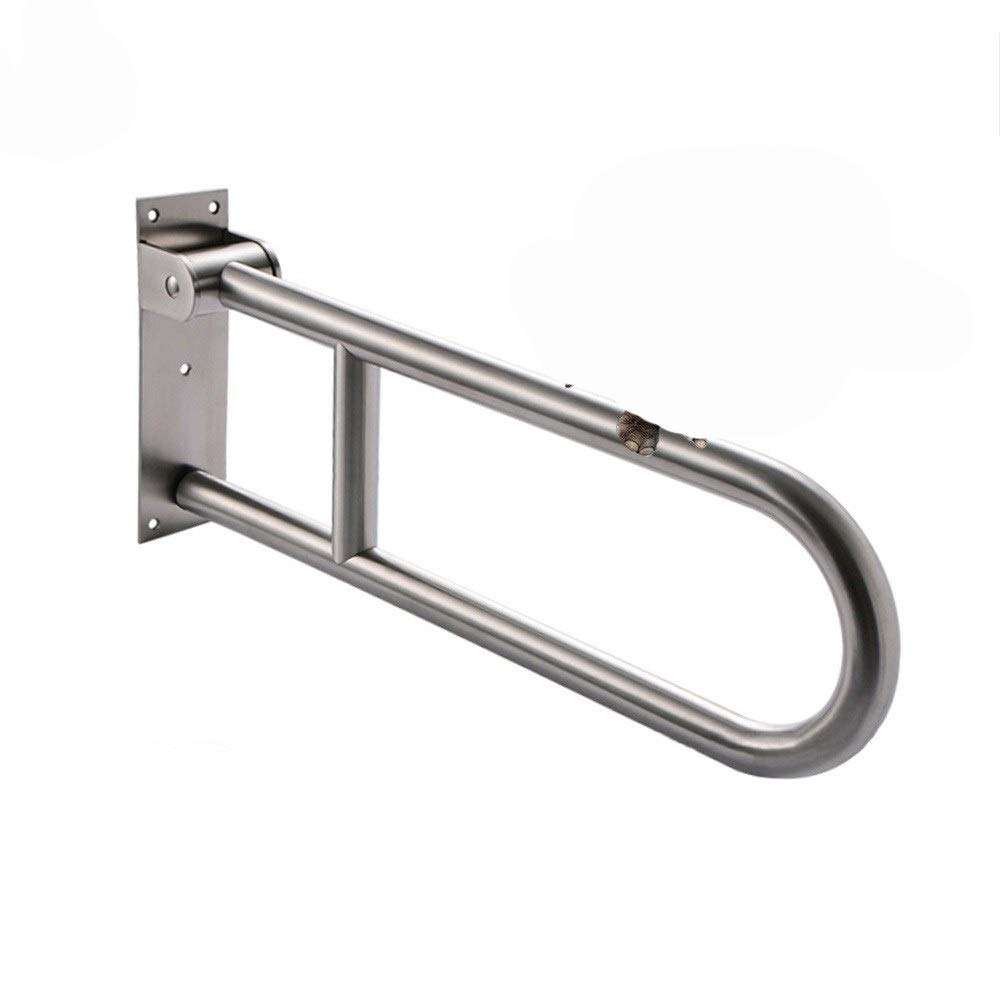 Foldable Skid-Resistant Flip-Up Grab Bars for Bathroom Safety - Brushed Stainless Steel Toilet & Shower Handrails - ADA Compliant Bathtub Support Rails for Elderly & Disabled (Ideal for Wet Bathroom & Shower Safety)