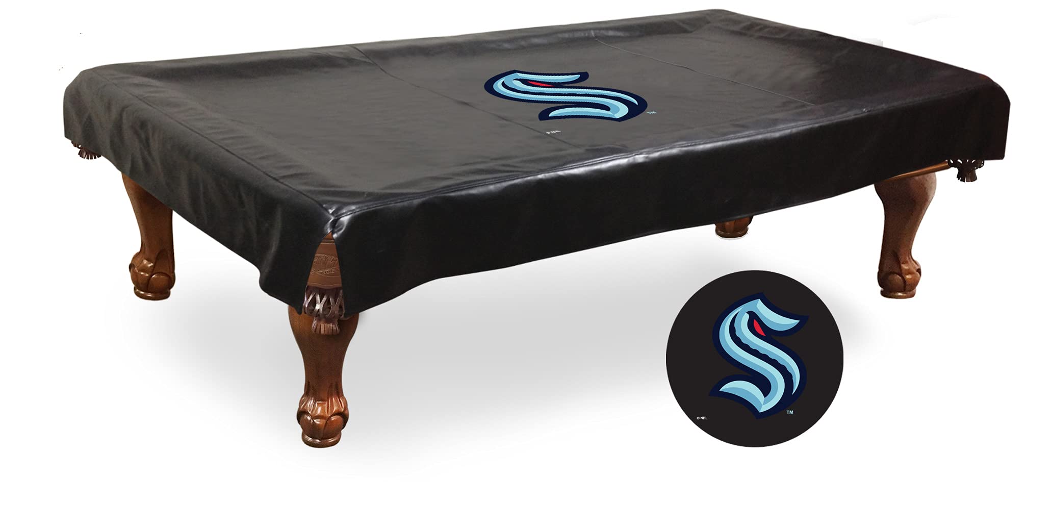 Official NHL Seattle Kraken Pool Table Cover - Waterproof & Durable by Holland Bar Stool Co. - Perfect for Game Rooms, Bars & Man Caves