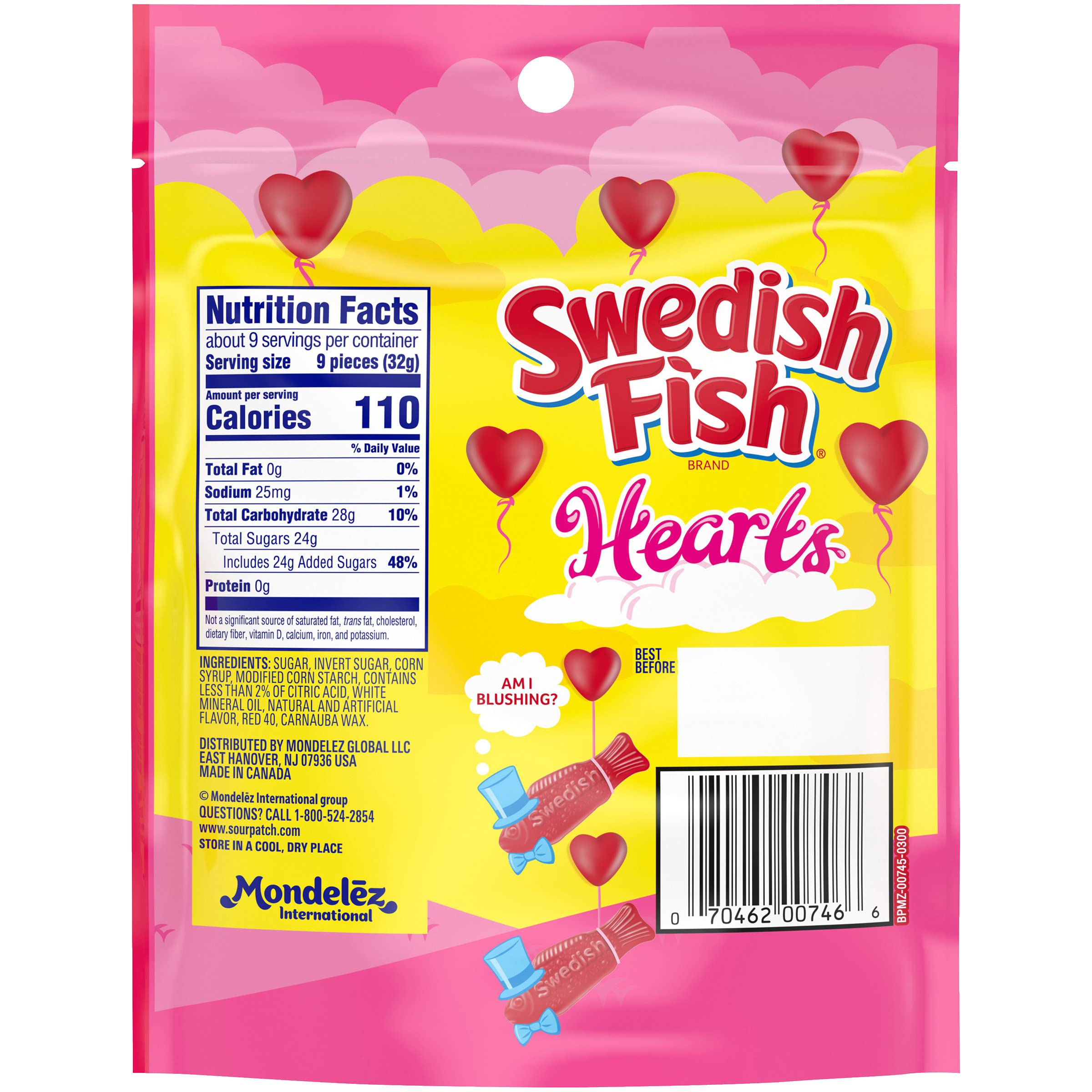 Swedish Fish Soft & Chewy Valentine's Day Candy Hearts - 10 oz Bag - Perfect for Valentine's Gifts, Party Favors & Sweet Treats
