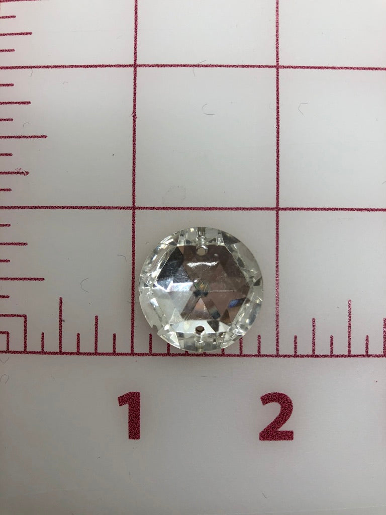 22mm Czech Crystal Round Sew On Rhinestones - 3 Pack for DIY Clothing, Costumes, and Accessories