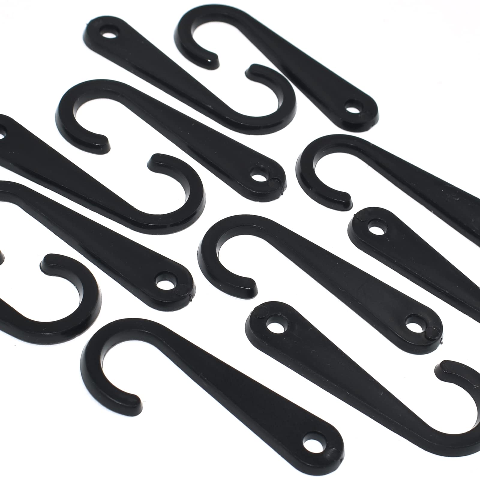 500Pcs 1 3/4 Inch Black Plastic Sock Display Hooks - Retail J Hooks for Socks & Hat Hangers - Perfect for Store Shelves, Clothing Racks and Retail Displays