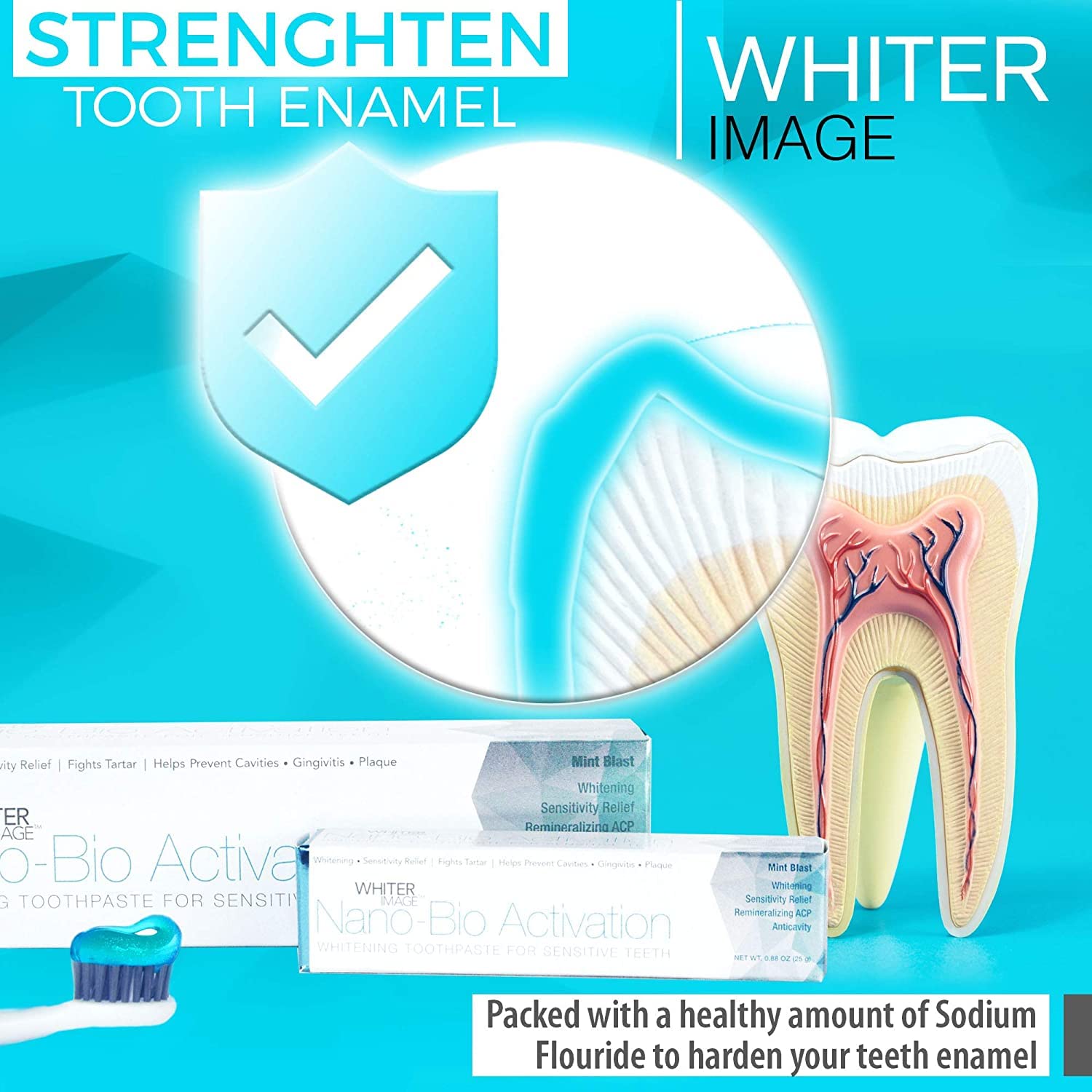 Nano Bio Spotless White Teeth Whitening Toothpaste - Fights Cavities, Removes Plaque & Strengthens Enamel (140g) | Brighten Smile for Daily Oral Care & Confidence Boost